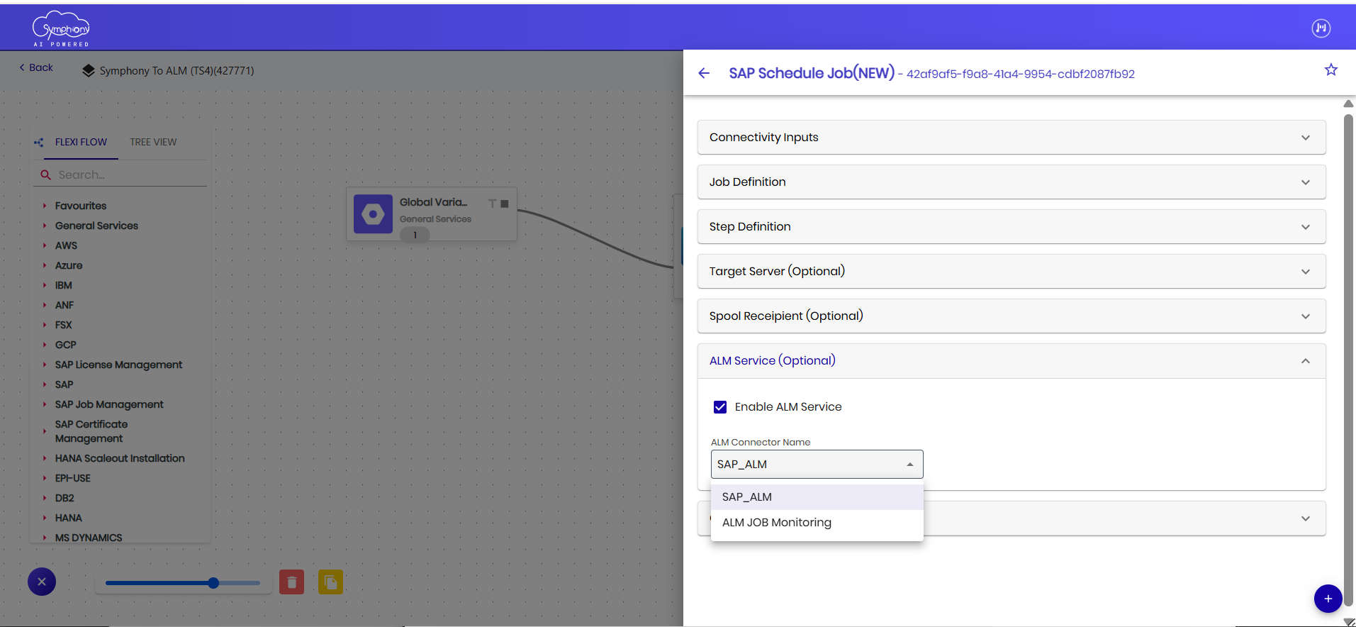 ALM Service Input Fields